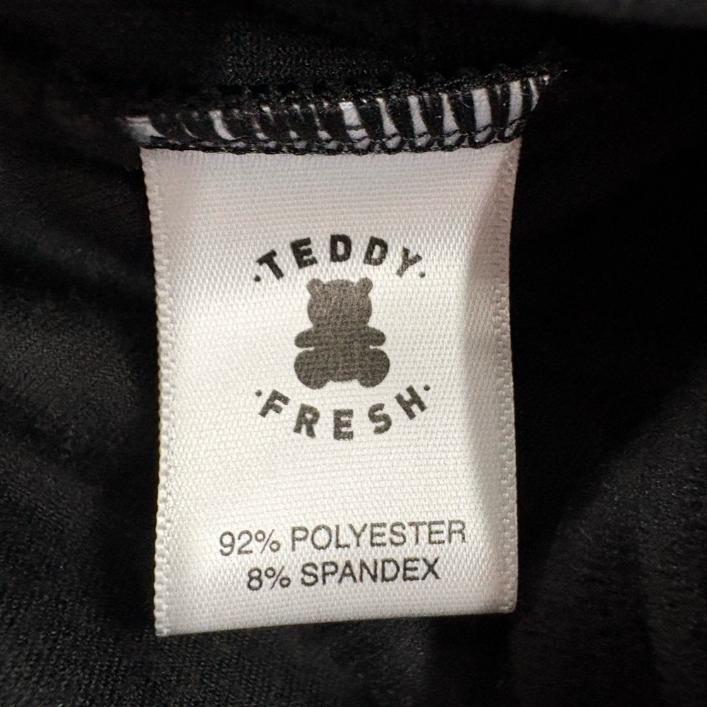 Teddy Fresh Black Color Block Velour Long Sleeve Mockneck Women’s XS - Picture 4 of 6